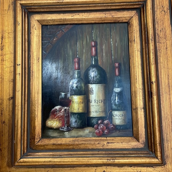 20” x 18” Framed 8” x 10” Painting Art Still Life Wine by R. James - Picture 13 of 16